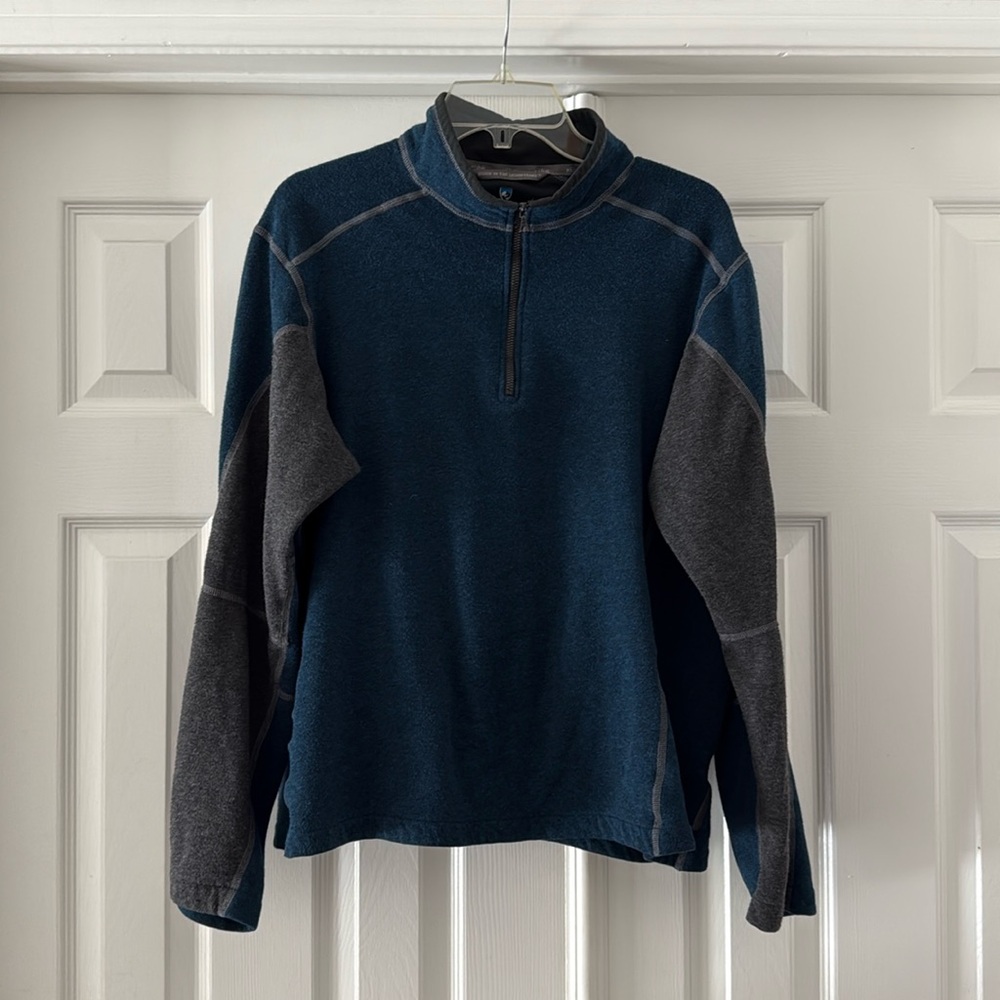 Kühl Kashmira quarter zip mens sweater/top blue/gray